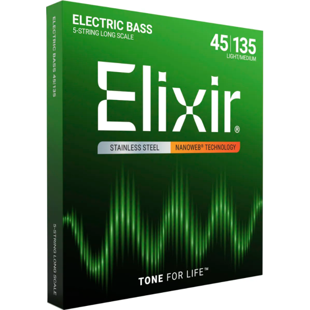 Elixir Nanoweb Electric Bass Stainless Steel Light/Medium 14782 45-135